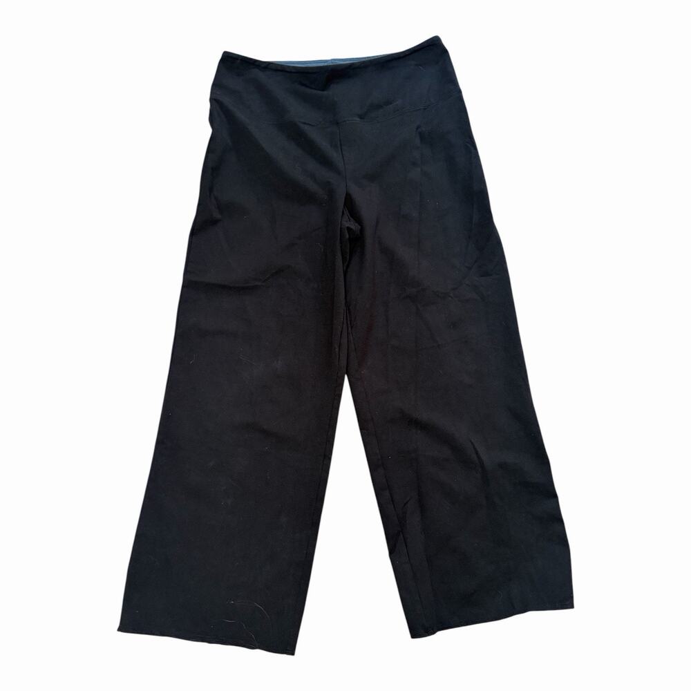 Women with Control Pants Medium Black Pull On Wide Leg Stretch Crop